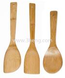 3-Piece Bamboo Cookware Spoon Set Includes scoop spoon and spatula