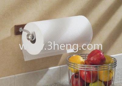 Bamboo Wallmount Paper Towel Holder With Brushed Stainless Steel