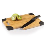 Wholesale Picnic Time Bamboo Cutting Board with Carving Knife