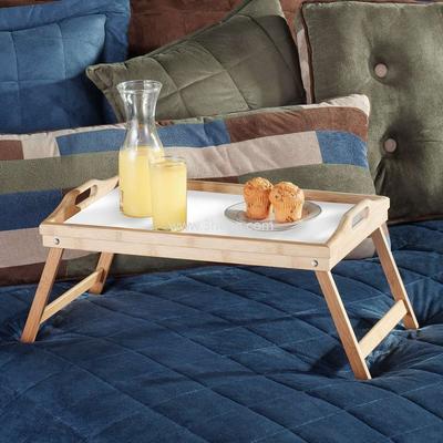 Bamboo Folding Bed Tray, Laptop Tray With Handles