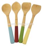 Architec Bamboo Kitchen Tools Spoon with Color Handles, Set of 4