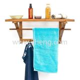 Eco-friendly Modern Bamboo Wall Coat Rack With 4 Hooks