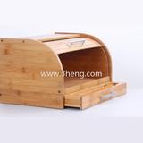 wholesale bamboo bread storage box with knife drawer
