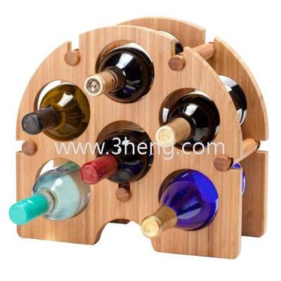 Wholesale 2015 New Styles Bamboo Arch Wine Rack - 6 Bottle Wine Display Holder