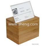 Natural Bamboo Recipe Box With Card Dividers