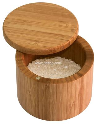 Totally Bamboo Round Salt Box For Storing Dry Goods
