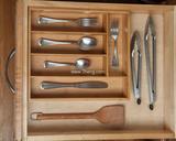 5-Slot Bamboo Drawer Organizer Tray: Holds silverware, flatware, utensils, cutlery, accessories or g