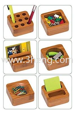 Natural Bamboo 6-Block Desk Set