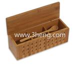 Elegant bamboo box with 10-1/4-Inch Triple Scoop Box