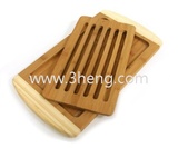 Bamboo Collection 2-Tone Reversible Cutting Board with Removable Magnetic Insert