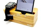 Bamboo 2in1 Dual-Use Apple Watch iWatch Stand Charging Stand iPhone USB Charger Dock Station Stock C