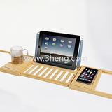 Luxury Bamboo Bathtub Caddy Tray with Extending Sides- Perfect for Any Tub Holds Tablet Book Phone a