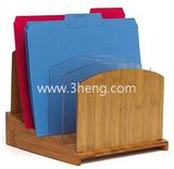 Bamboo File Folder Organizer with Acrylic Dividers