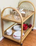 Bambo Kitchen Rolling Serving Cart For Outdoor Dining car