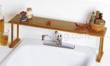 Luxury Bamboo Bathtub Over-The-Sink Shelf With Perfect Storing Handsoap, Potted Herbs, And Cooking A