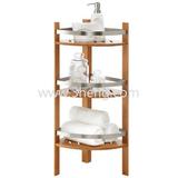 Hot Selling Furniture Bamboo Bathroom Corner Tower with 3 Shelves