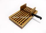 bamboo bread cutting board with knife